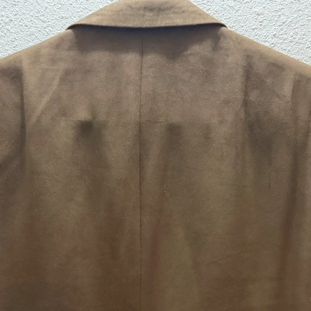 Lauren Ralph Lauren Mens Brown Faux Suede Blazer 40S Paisley Lining Sport Coat
